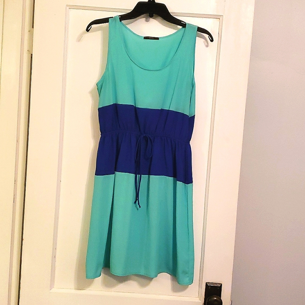 Turquoise and navy boutique dress
